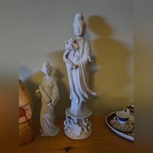 Elegant White Porcelain Figurine Set